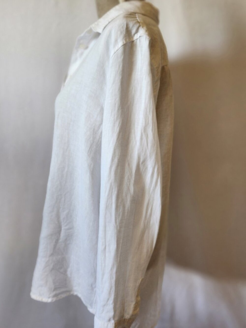 Quince Women's Large White 100% European Linen Long Sleeve Button-Down Shirt - Picture 11 of 15